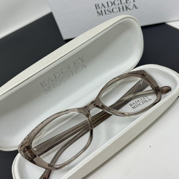 Badgley Mischka Maxina With Gem Stones Almond 52 [] 17 Eyeglasses Frame Cat Eye - Picture 14 of 14